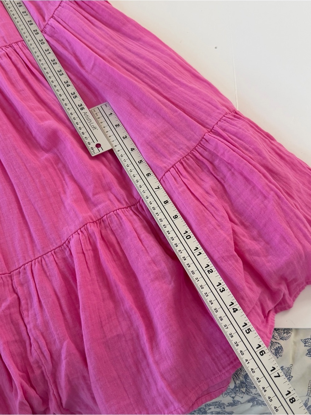 Loft Lou & Grey Dress Womens Large Pink Gauze Cotton Midi Relaxed Boho - Picture 7 of 11